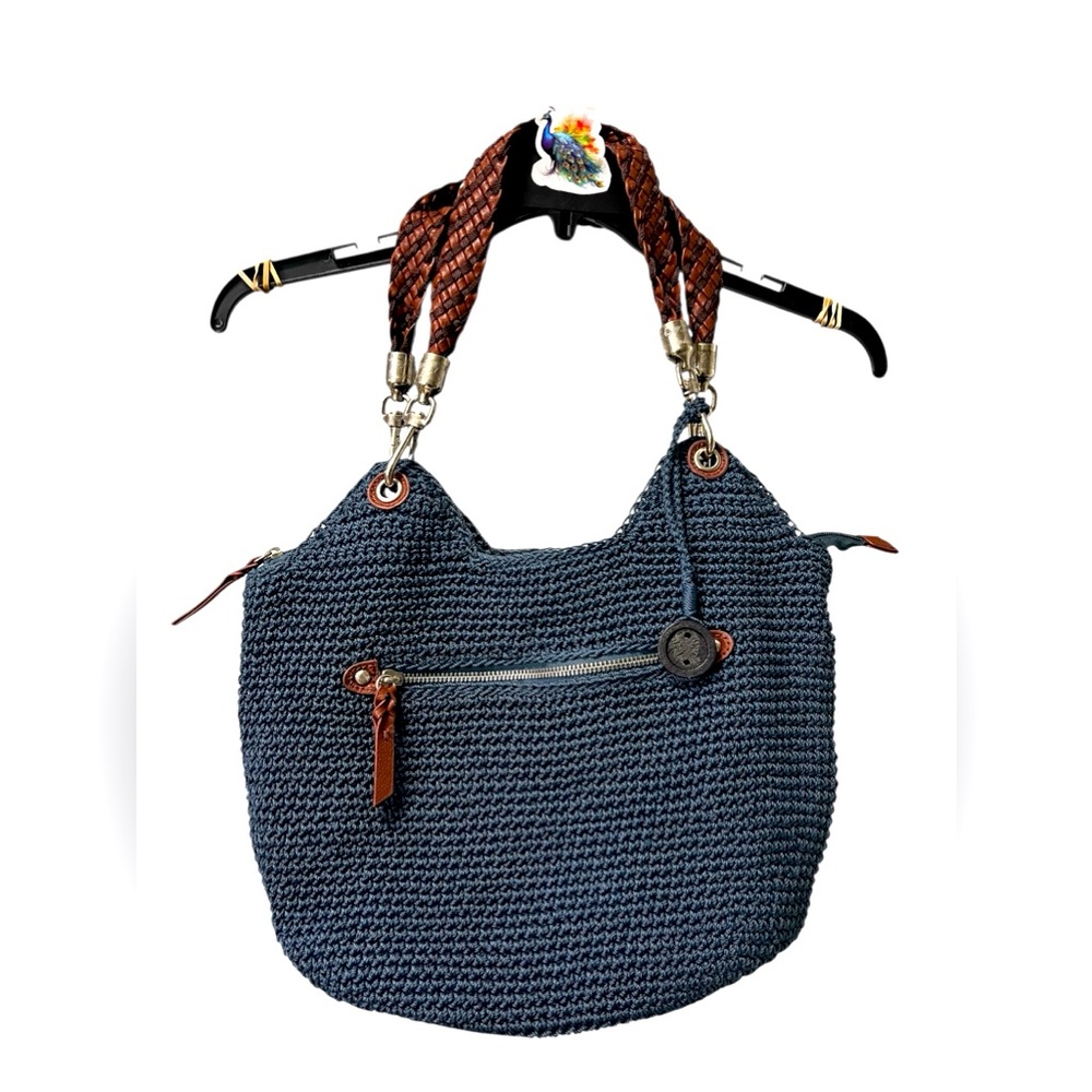 The Sak Blue Knit Braided Handle Shoulder Bag - Picture 2 of 16